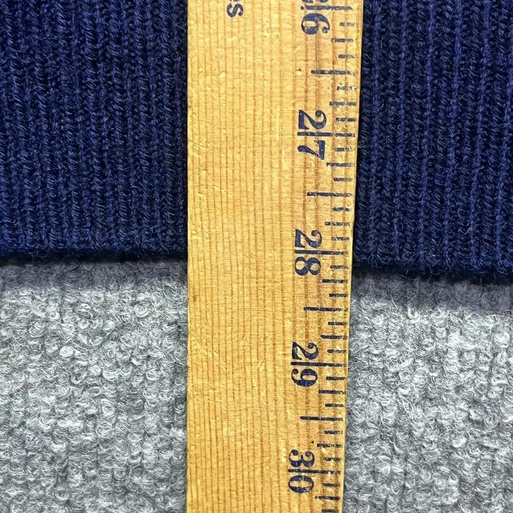 Vintage Wimbledon Men's XL Cable Knit V-Neck Sweater Navy Blue Tennis Preppy
